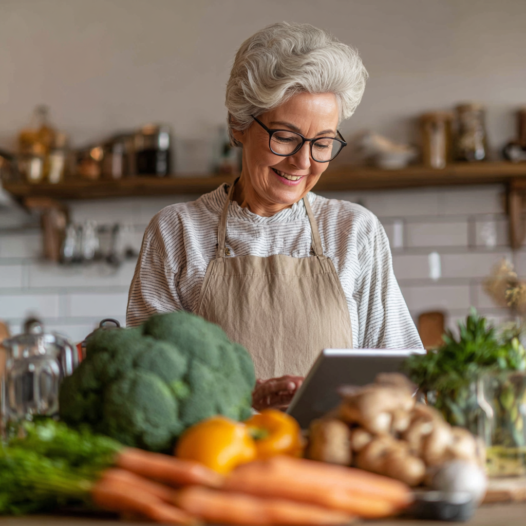 50 years old nutritionist expert consulting about personalized meal planning approach